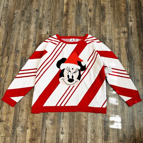 Disney Santa Hat Minnie Mouse Holiday Sweater 2023 Christmas Candy Cane Size 3XL - Picture 6 of 13